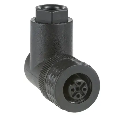 Telemecanique Sensors - XZCC12FCP40B - CONNECTOR FEM. M12 4PIN ELBOWED - 2