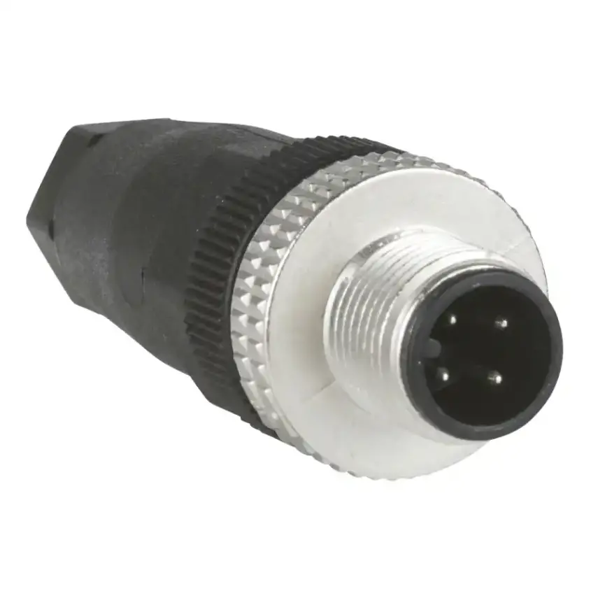 Telemecanique Sensors - XZCC12MDM40B - CONNECTOR MALE M12 4PIN STRAIGHT - 1