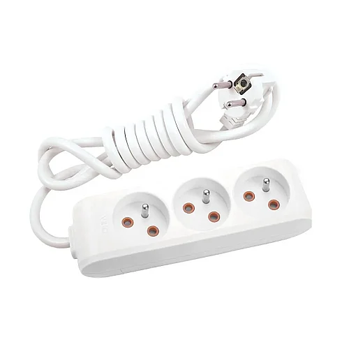 VIKO Multi-Let 3-Outlet Earthed UPS Power Strip 2 m White - 1