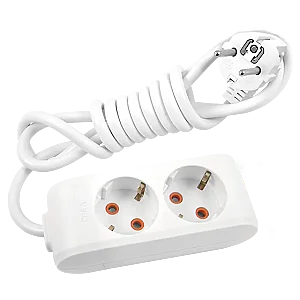 VIKO Multi-Let 2-Outlet Earthed Power Strip 1 m White - VIKO