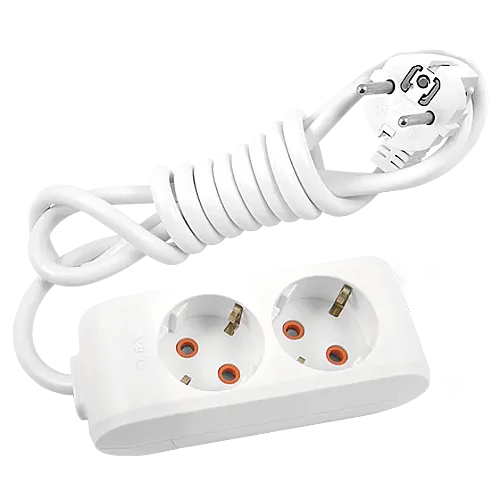 VIKO Multi-Let 2-Outlet Earthed Power Strip 1 m White - 1