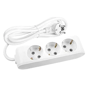 VIKO Multi-Let 3-Outlet Earthed switched Power Strip 1 m White - VIKO