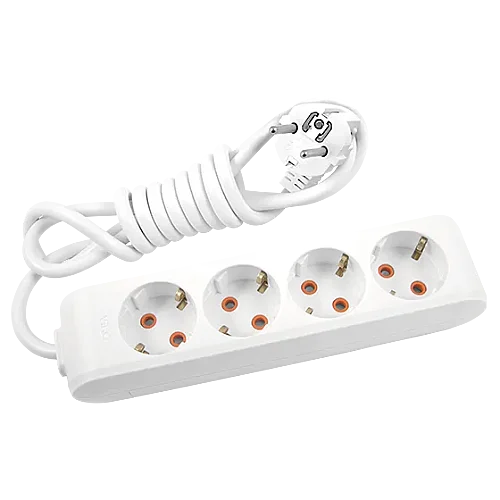 VIKO Multi-Let 4-Outlet Earthed Power Strip 2 m White - 1