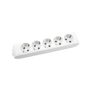 VIKO Multi-Let 5-Outlet Earthed terminal-connected Power Strip White - VIKO