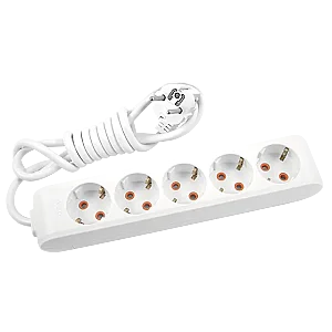 VIKO Multi-Let 5-Outlet Earthed Power Strip 2 m White - VIKO