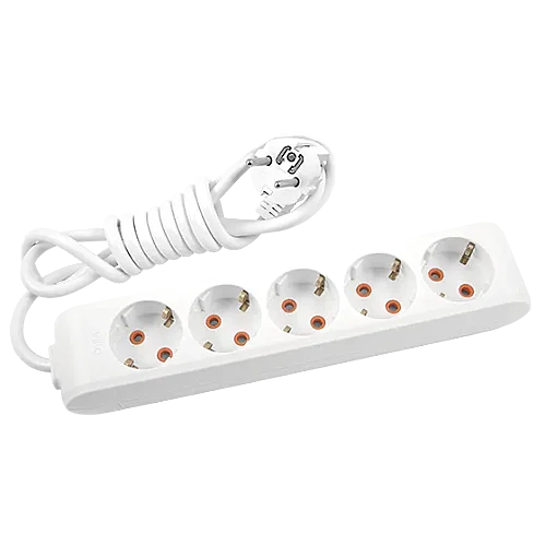 VIKO Multi-Let 5-Outlet Earthed Power Strip 2 m White - 1