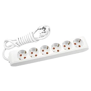 VIKO Multi-Let 6-Outlet Earthed Power Strip 1 m White - VIKO