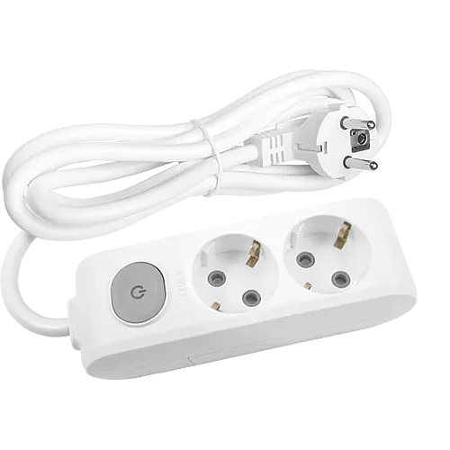 VIKO Multi-Let 2-Outlet Earthed switched Power Strip 2 m White - 1