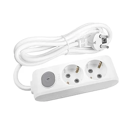 VIKO Multi-Let 2-Outlet Earthed switched Power Strip 5 m White - 1