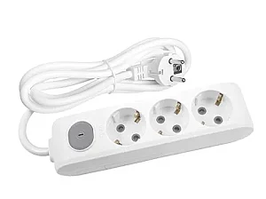 VIKO Multi-Let 3-Outlet Earthed switched Power Strip 1 m White - VIKO
