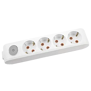 VIKO Multi-Let 4-Outlet Earthed switched terminal-connected Power Strip White - VIKO