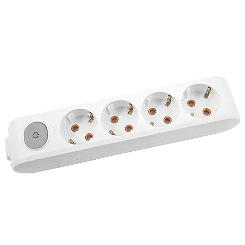 VIKO Multi-Let 4-Outlet Earthed switched terminal-connected Power Strip White - 1