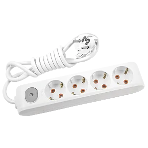VIKO Multi-Let 4-Outlet Earthed switched Power Strip 3 m White - VIKO