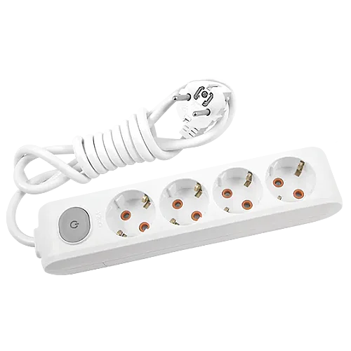 VIKO Multi-Let 4-Outlet Earthed switched Power Strip 3 m White - 1