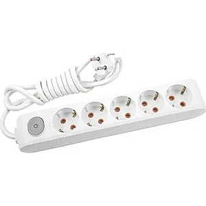 VIKO Multi-Let 5-Outlet Earthed switched Power Strip 2 m White - VIKO