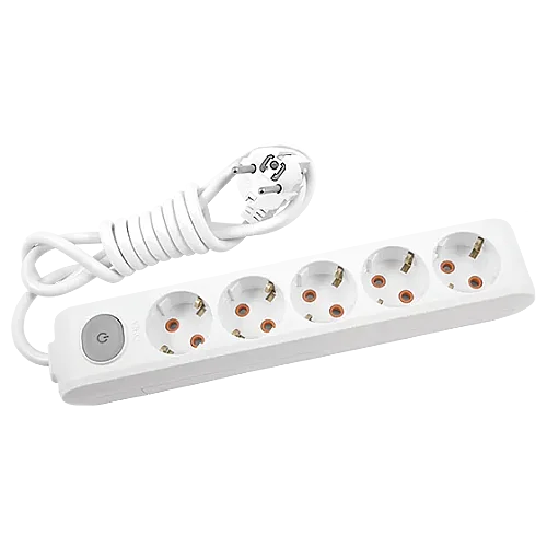 VIKO Multi-Let 5-Outlet Earthed switched Power Strip 3 m White - 1