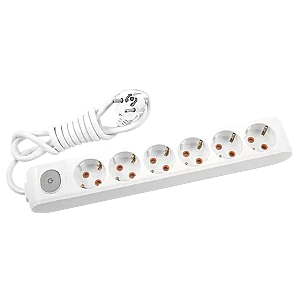 VIKO Multi-Let 6-Outlet Earthed switched Power Strip 5 m White - VIKO