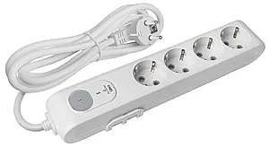 VIKO Multi-Let 4-Outlet Earthed surge-protected Power Strip 5 m White - VIKO