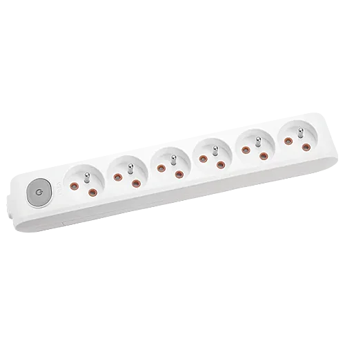 VIKO Multi-Let 6-Outlet Earthed UPS switched terminal-connected Power Strip White - 1