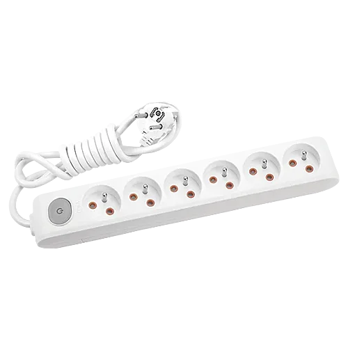 VIKO Multi-Let 6-Outlet Earthed UPS switched Power Strip 2 m White - 1