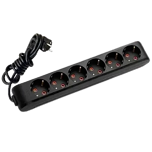 VIKO Multi-Let 6-Outlet Earthed Power Strip 2 m Black - VIKO