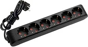 VIKO Multi-Let 6-Outlet Earthed Power Strip 3 m Black - VIKO