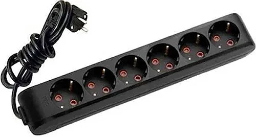 VIKO Multi-Let 6-Outlet Earthed Power Strip 3 m Black - 1