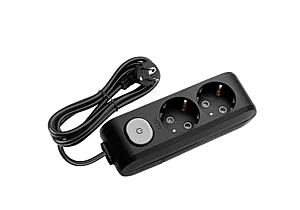 VIKO Multi-Let 2-Outlet Earthed switched Power Strip 5 m Black - VIKO