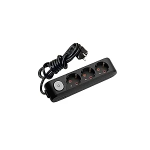 VIKO Multi-Let 3-Outlet Earthed switched Power Strip 3 m Black - VIKO