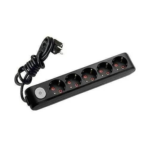 VIKO Multi-Let 5-Outlet Earthed switched Power Strip 3 m Black - 1