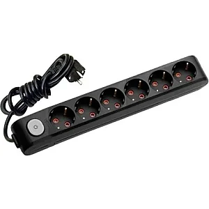 VIKO Multi-Let 6-Outlet Earthed switched Power Strip 2 m Black - VIKO
