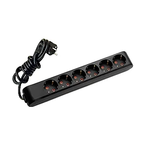 VIKO Multi-Let 6-Outlet Earthed switched Power Strip 5 m Black - VIKO