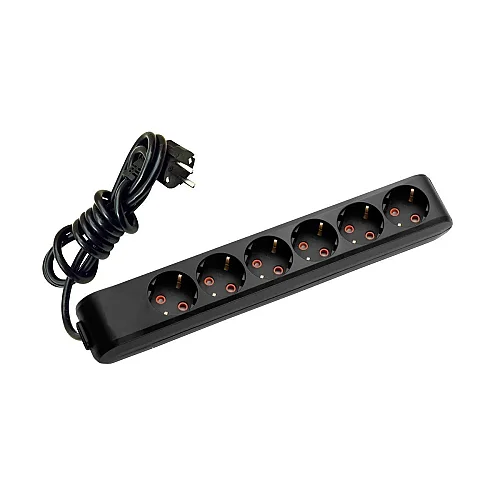VIKO Multi-Let 6-Outlet Earthed switched Power Strip 5 m Black - 1