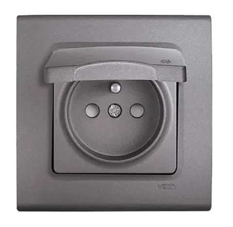 VIKO 90442012 Linnera Life Granite Grey covered earthed socket - 1