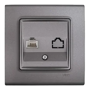 VIKO 90442013 Linnera Life Granite Grey Cat3 telephone/data socket - VIKO