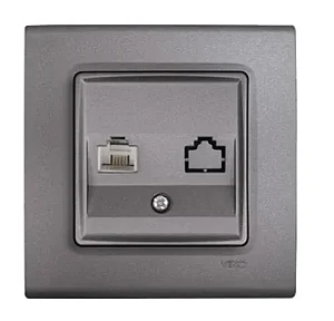 VIKO 90442078 Linnera Life Granite Grey Cat6 data socket - VIKO