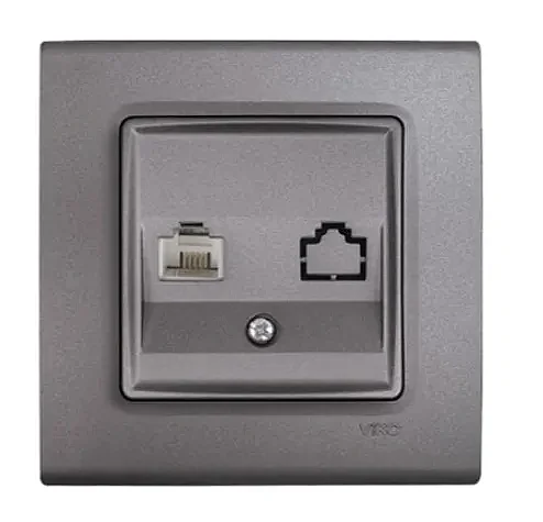 VIKO 90442078 Linnera Life Granite Grey Cat6 data socket - 1