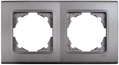 VIKO 90482002 Linnera Life 2-Gang Granite Grey Frame - 1