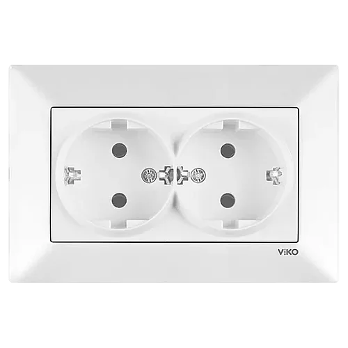 VIKO 90967056 Karre White double earthed socket - 1