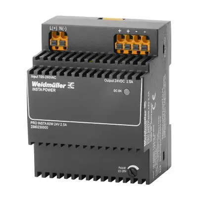 Weidmuller 2580230000 PRO INSTA 60W 24V 2.5A Power Supply Module - Weidmüller